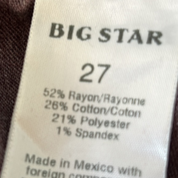 Big Star Alex Skinny Burgundy Jeans Size 27 - Picture 12 of 12